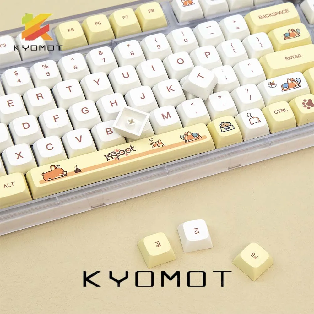 KYOMOT Corgi Keycap PBT Dye Sublimation Profile XDA 135 Keys สำหรับ Cherry MX Switch แป้นพิมพ์กลไก Filco ปรับแต่งรูปแบบ DIY