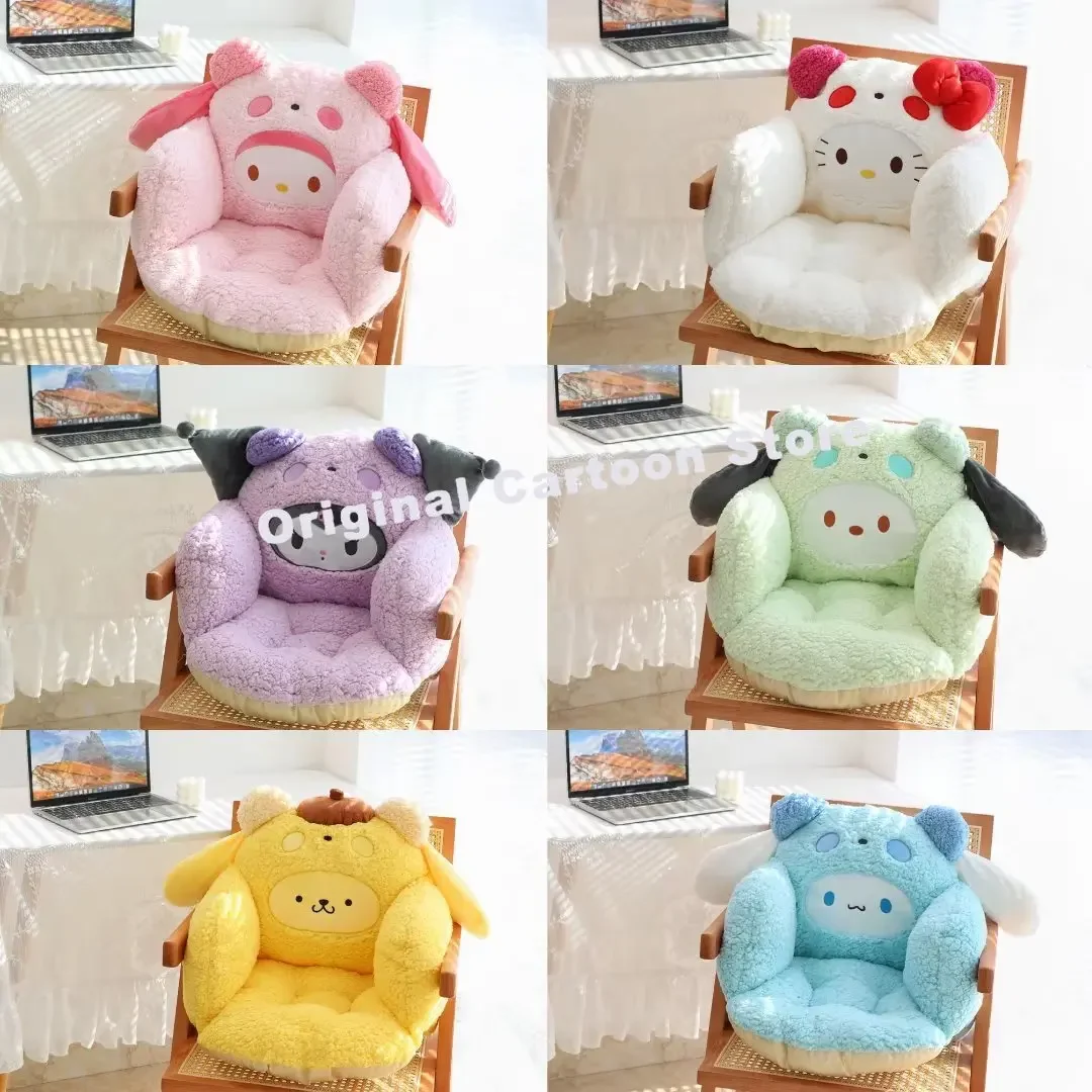 

HelloKitty Sanrio Kuromi мультфильм сохраняющая тепло подушка подушка для сиденья встроенная поясничная поддержка полуокруженая подушка для стула девушка Gif