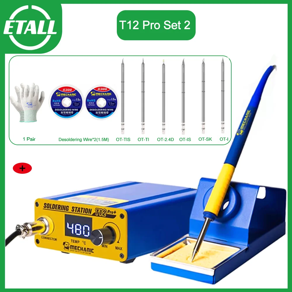 Soldering Stations MECHANIC T12 Pro Mini Digital Display Electric Soldering Iron Adjustable Temp Anti-static Welding Tool