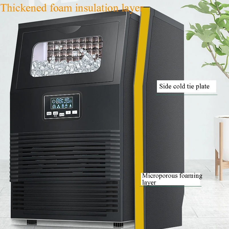 صانعات الثلج على سطح الطاولة، غطاء من الفولاذ المقاوم للصدأ، التنظيف الذاتي التلقائي مع أكياس الثلج ومغرفة الثلج، مكتب المطبخ والمزيد #5