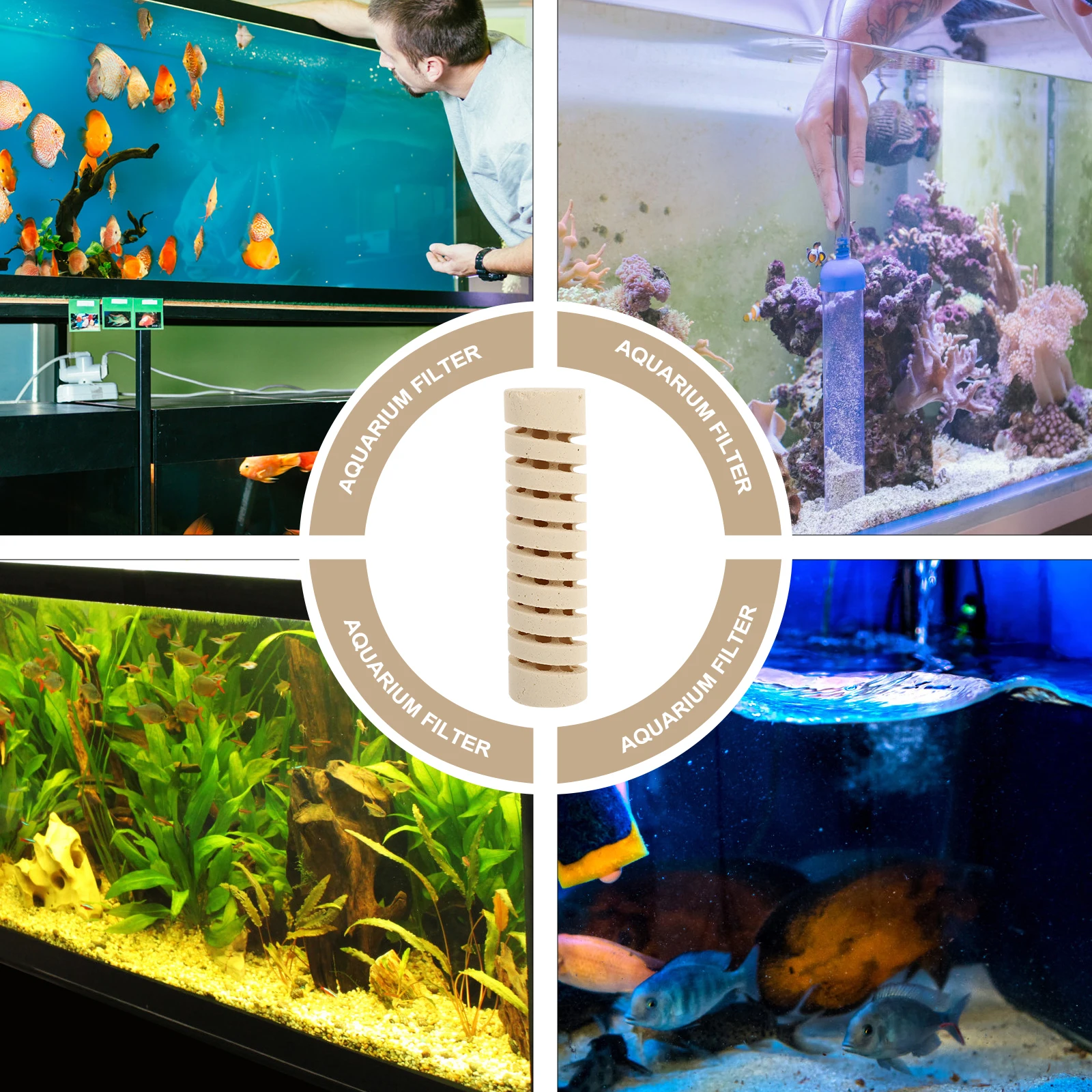 

1Pcs Long-Lasting Ceramic Filter Media Suitable for Any Fish Tank Mini-Reef Aquarium Water Purification Aquarium Ceramic Filter