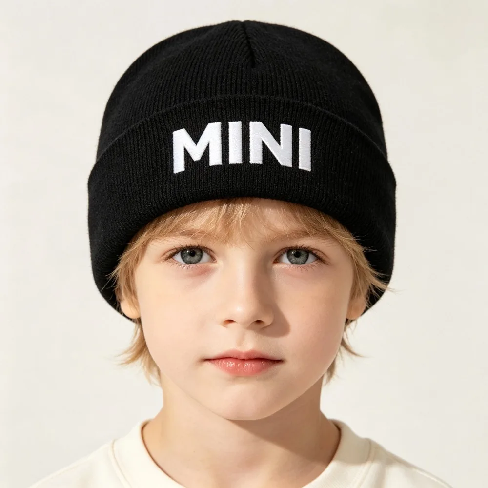 Retro Printed Family Matching Cap Warm Parent-child Knit Beanie Retro Korean Printing Knit Cap Girls