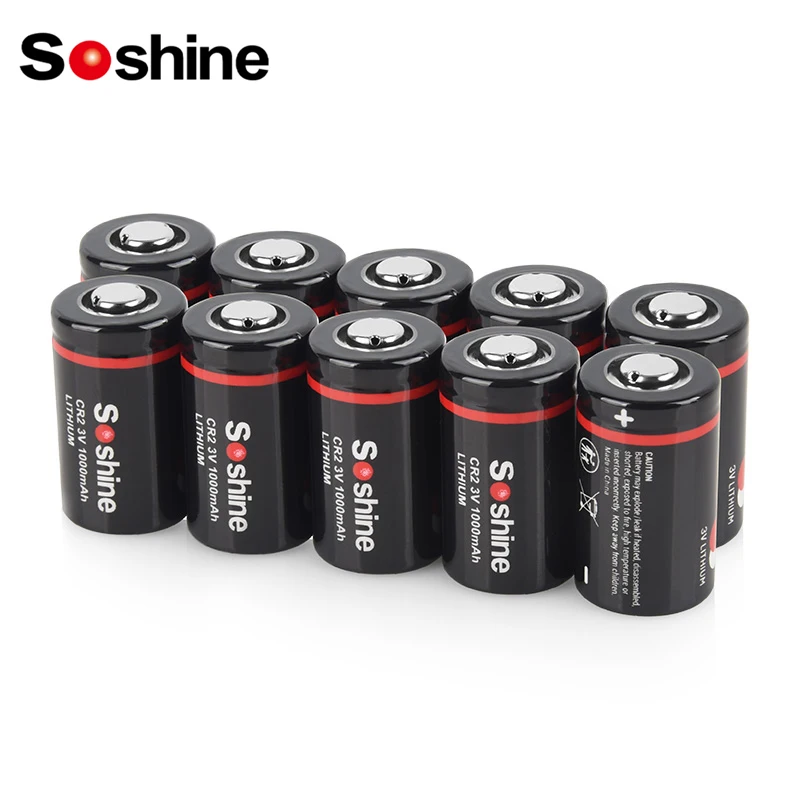 Soshine 10PCs CR2 1000mah Lithium Batteries 3V CR2 Alkaline Battery for Remote Control Doorbell Clock Keys Lamps Eletronic Lock