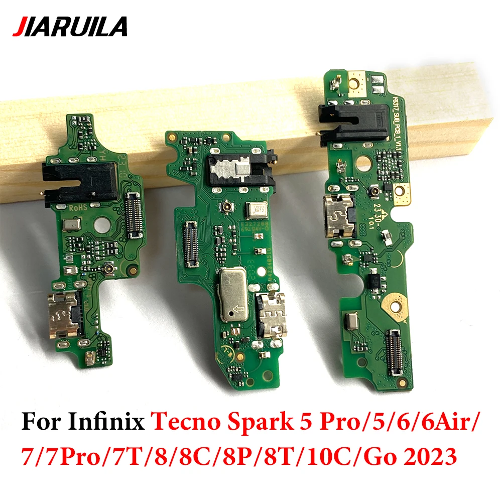 50Pcs， NEW For Infinix Tecno Pop 4 Spark 5 6 Air 7 Pro 7T 8 8C 8P 8T 10C Go 2023 USB Charging Dock Charger Connector Board Cable