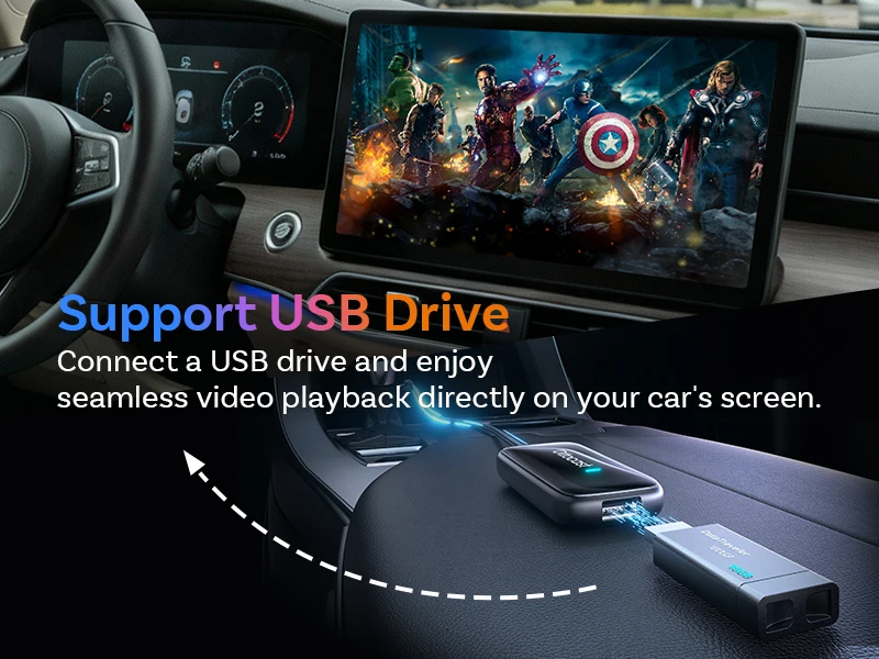 OTTOCAST Play2Video Ultra Video Box 3-in-1 Kabelloser CarPlay Android Auto Adapter mit Integriertem YouTube Netflix IPTV für 98% aller Autos – Detail 11