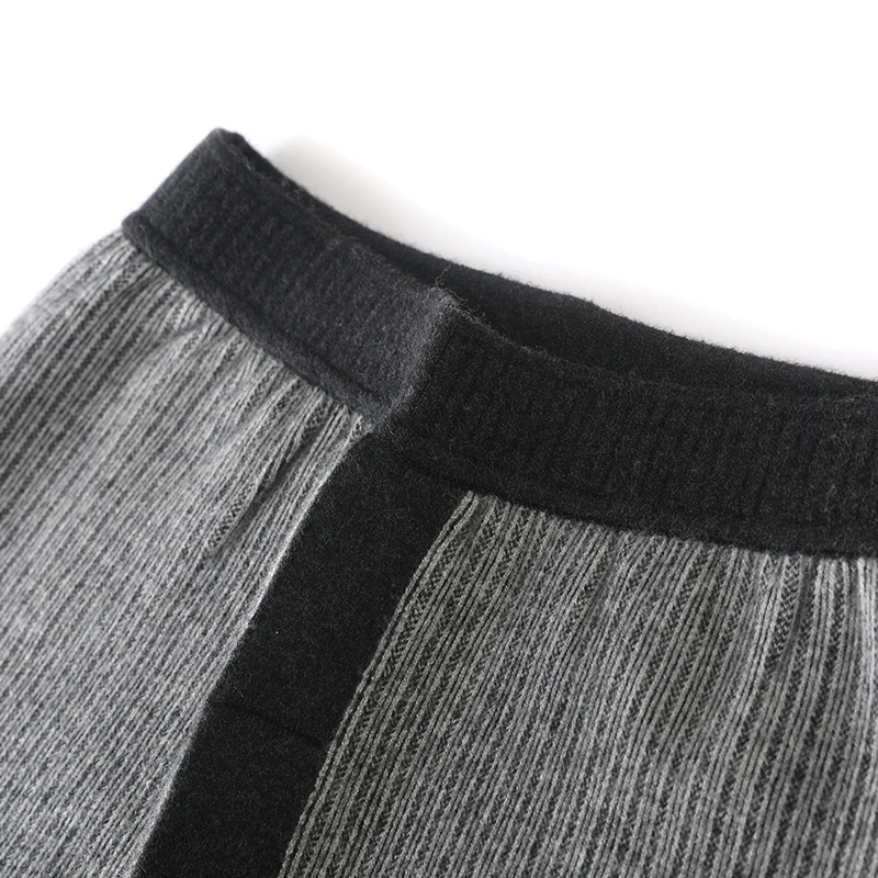 Pants Men's High Waist Pants Autumn Winter New Casual Knitted Leggings Warm Fashion High Quality Wool Thick Man Pant