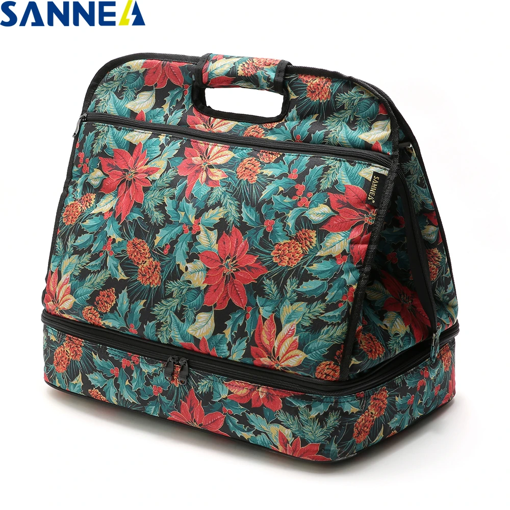 

SANNE Double-layer Pizza Bag Thermal Insulated Lunch Bag Outdoor Portable Cooler Bag Refrigerated Fresh-keeping Thermal Ice Bag