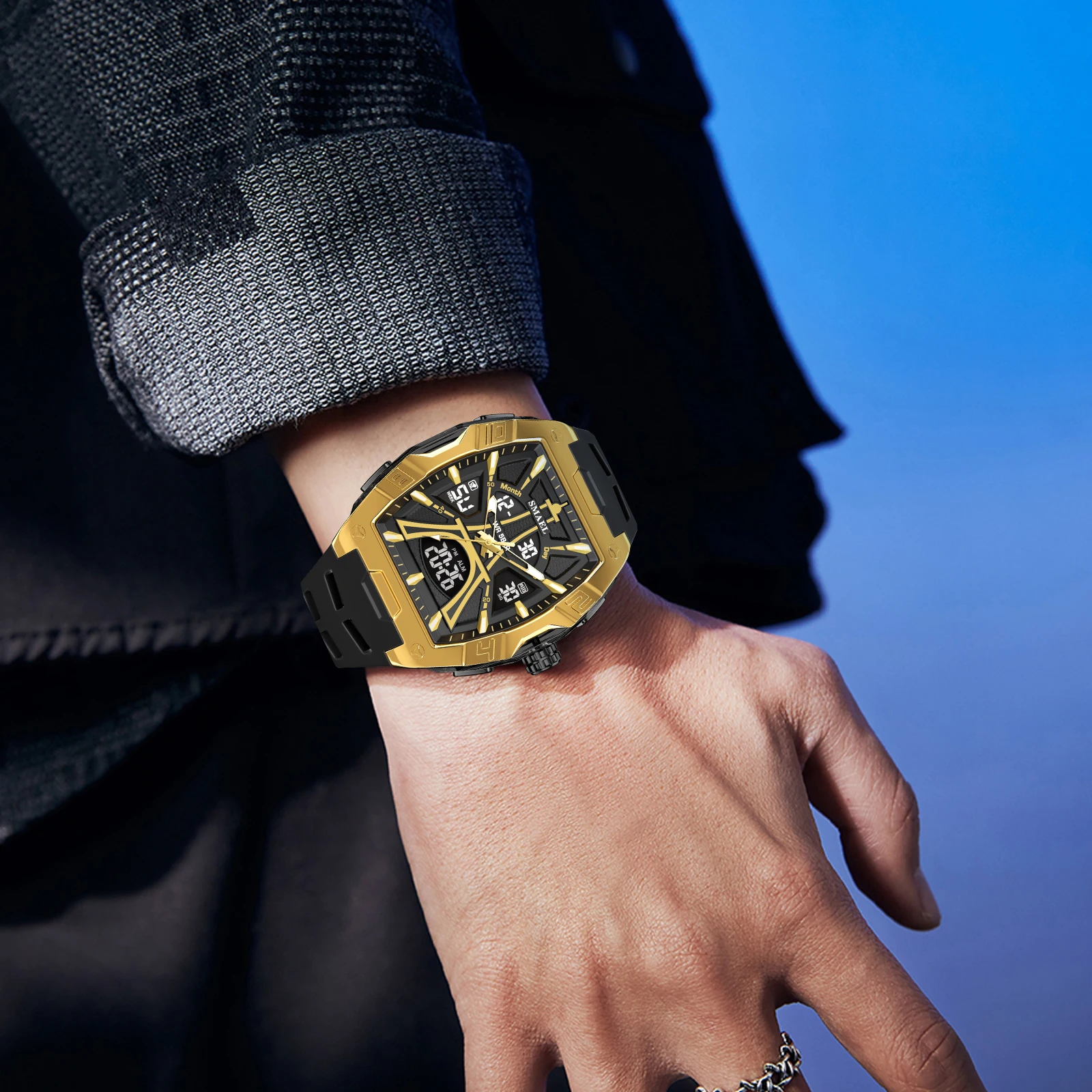 Smael marca 8131 à prova dwaterproof água dropshipping relógio despertador luz noturna tup jovem moda negócios quartzo esporte relógios de pulso