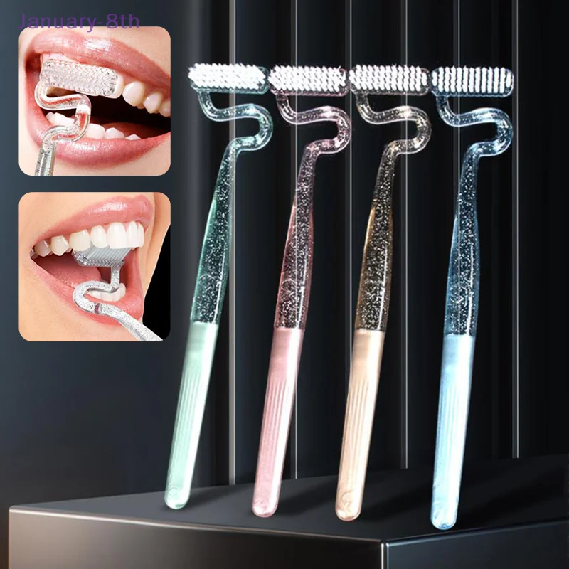 S-Shape Toothbrush S Shaped Curved Cleaning Brush Creative S-Shaped Dead Angle Brush Beauty Care Tools And Accessories