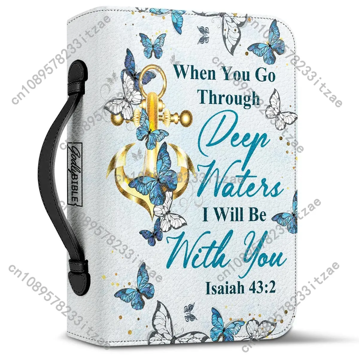 2024 المرأة شخصية الكتاب المقدس حقيبة الصليب الفراشات تصميم الكتاب المقدس غطاء حافظة بولي Leather الجلود حقيبة حمل مقدسة واقية حقيبة يد الهدايا #2