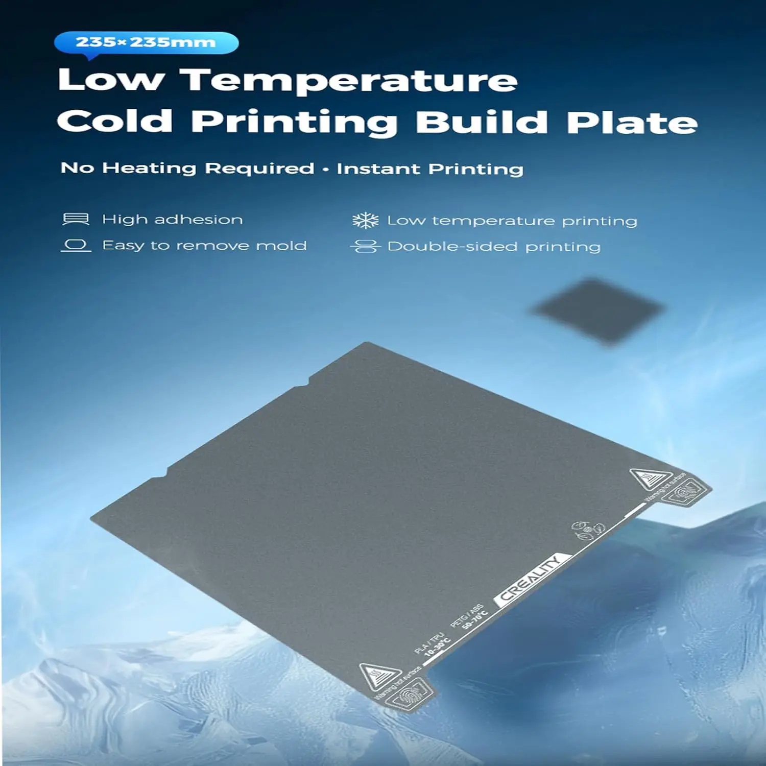 Creality K1 Build Plate Cold Printing Build Plate Low Temperature Double-Sided 235x235mm for Ender-3KE/SE/CR-10 SE/Ender-3 S1