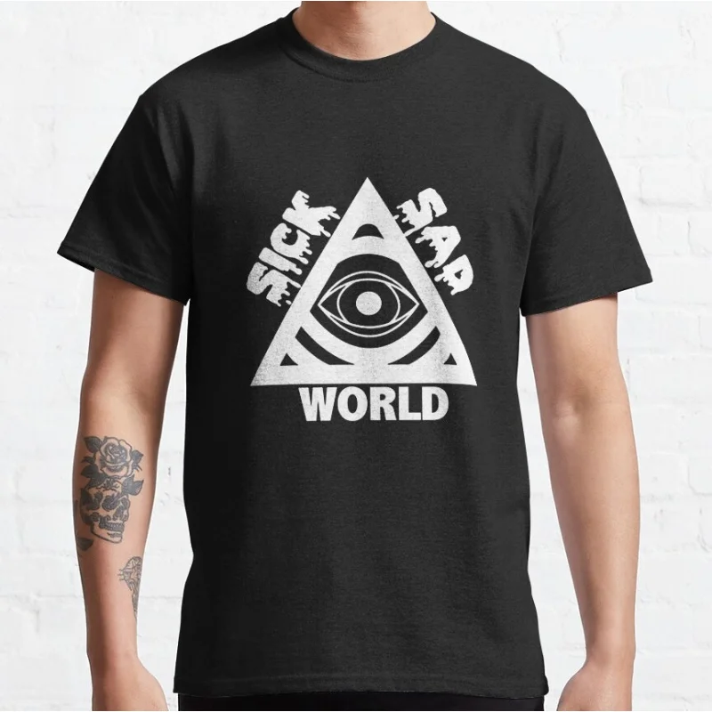 

Retro Sick sad world tv shows Gift t shirt 90s Nostalgia cartoon Graphic Clothes 1201 Large size Tops 100% cotton print tee