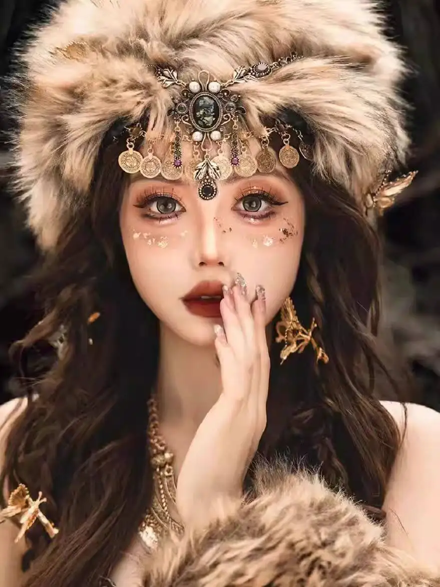 

Новые западные регионы, экзотический стиль, цепочка на лоб с кисточками, аксессуар для волос, повязка на голову принцессы в стиле ретро, ожерелье в этническом стиле