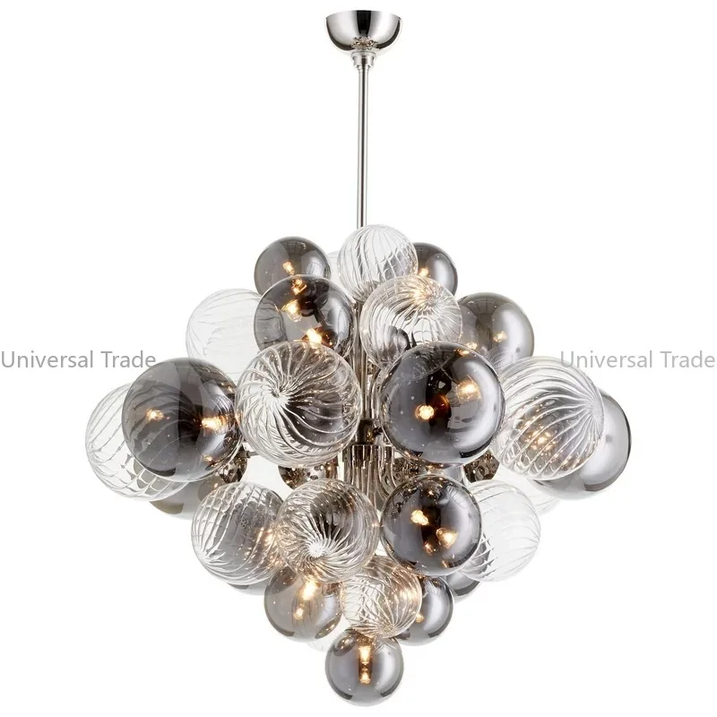 Bubble Ball Chandelier Grape Glass Chandelier Designer Creative Post Modern Dining Room Bedroom Bar Window Chandelier Decoration