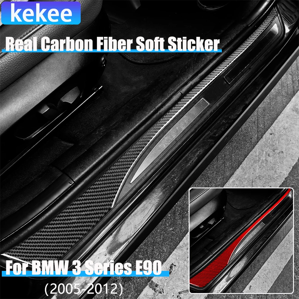 

Real Carbon Fiber Car Accessories Door Sills Panel Cover Sticker For BMW 3 Series E90 2005 2006 2007 2008 2009 2010 2011 2012