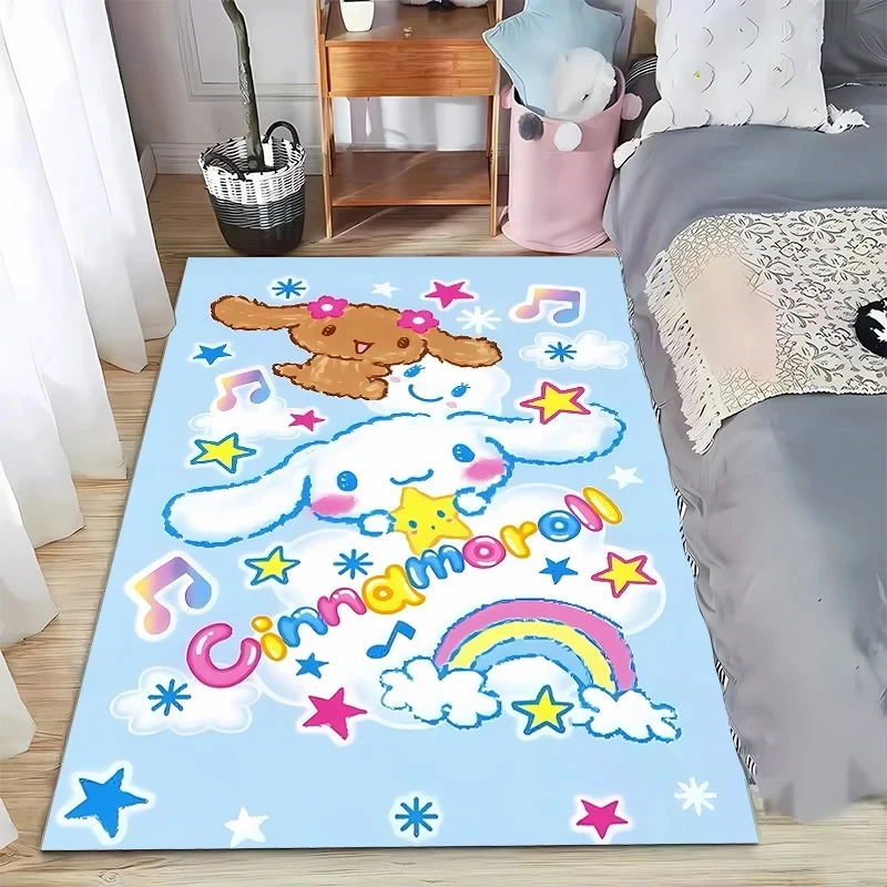 

Sanrio Cinnamoroll Printed Carpet Living Room Home SofaTable Rug Non-slip Bedside Leisure Mat Stain-resistant Tapete Decoration