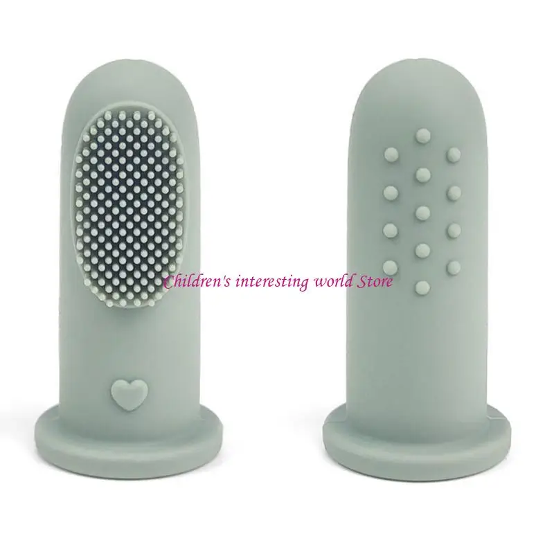 แปรงสีฟันนิ้วซิลิโคนเกรดอาหารเด็กวัยหัดเดินฟันทำความสะอาดแปรงดูแลช่องปาก 425F 425F