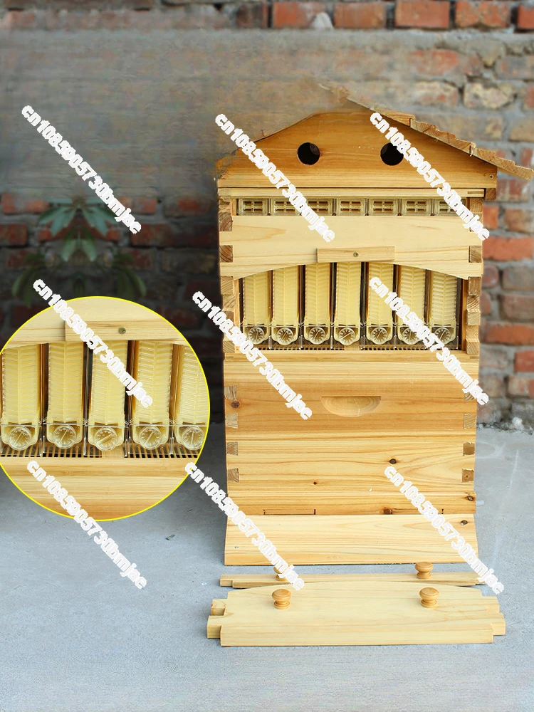 Automatic Flow Bee Box Display Box Apis Mellifera Dedicated Full-Cover Boiling Wax Oblique Top Box Bee Nest Spleen Beekeeping