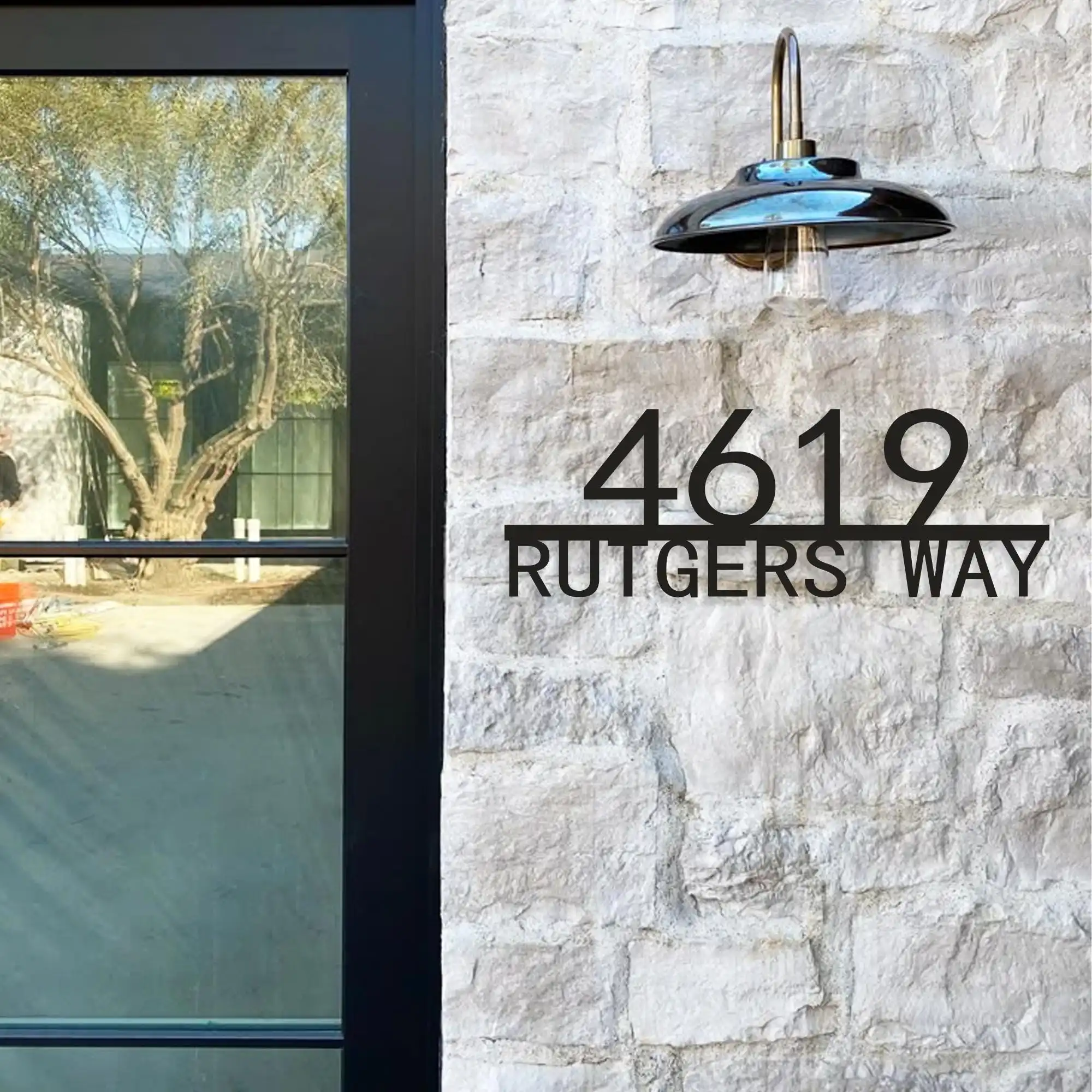 

Modern Metal House Number Sign, Custom House Number,House Address Sign with Street Name, Metal Street Name,Retro Style