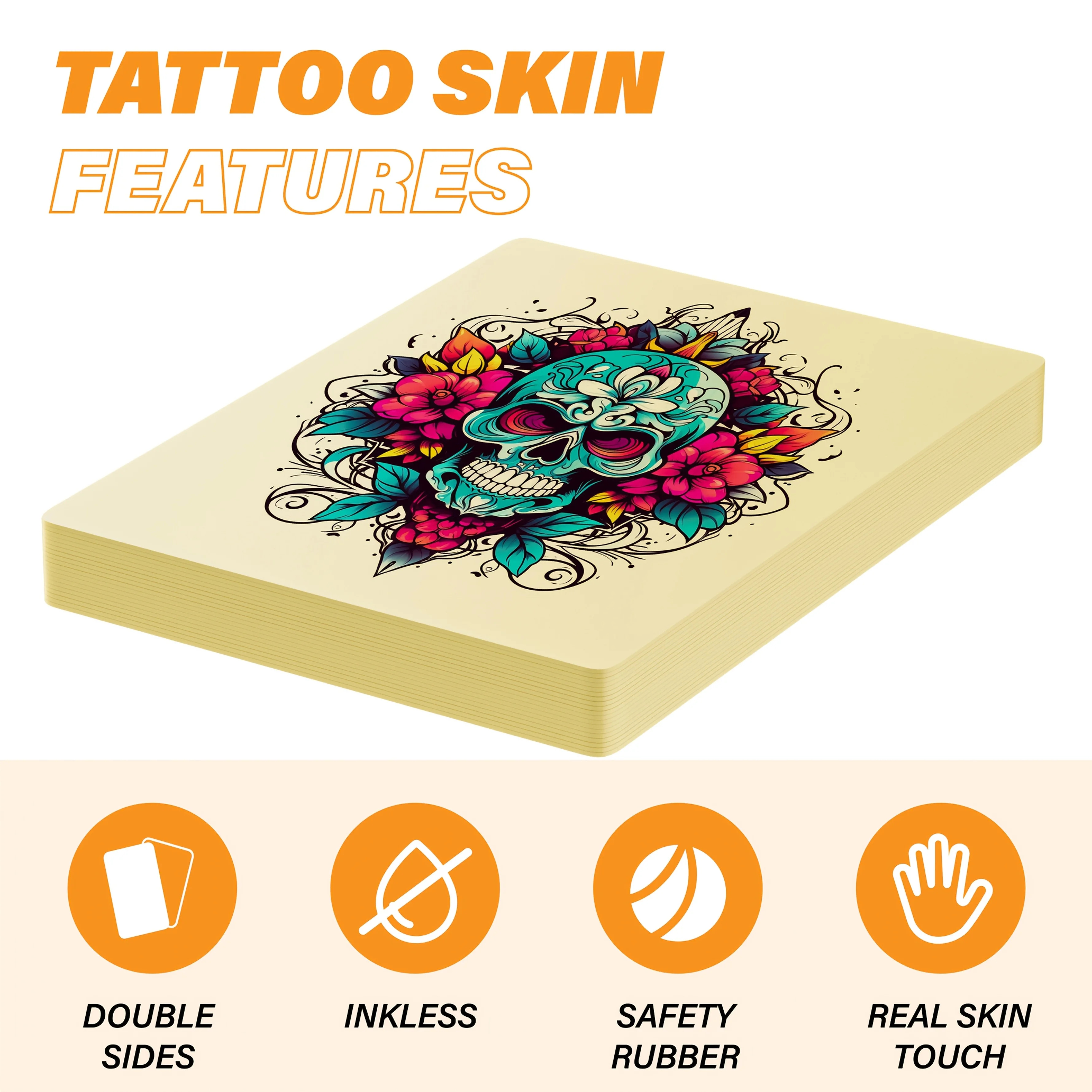 

15*20*0.3cm Tattoo Practice Fake Skin Sheet Double Side Blank Silicone Practice Skin practice Big Size Practice Skin