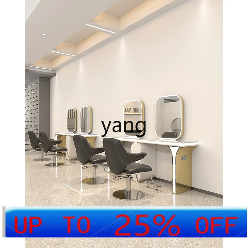 LHH  hairdresser mirror table marble barber shop mirror single and double-sided integrated