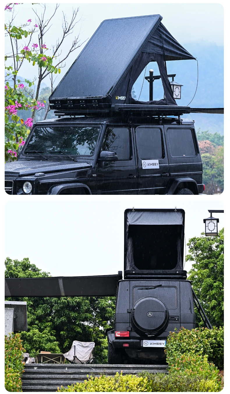 High Quality 3-4 Person Waterproof Camping Rooftop Tent Hard Shell Aluminum Roof Top Tent For Jeep Wrangler