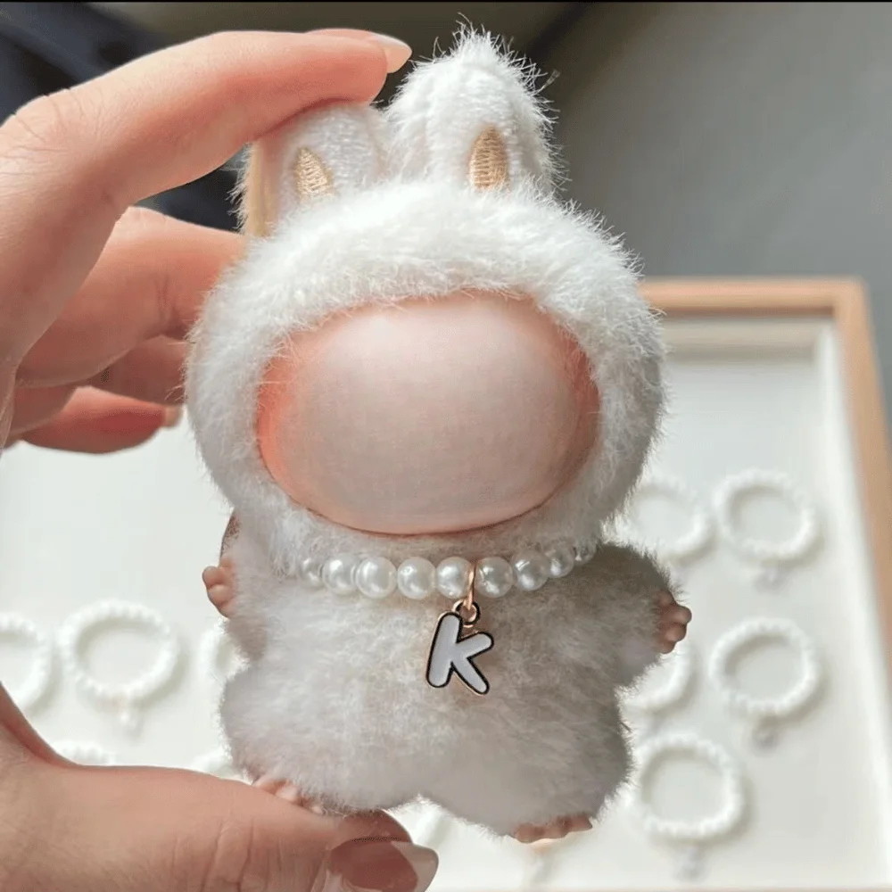for mini labubu 4.0 clothes Accessories Original pearl letter necklac cute gift Doll DIY Accessories