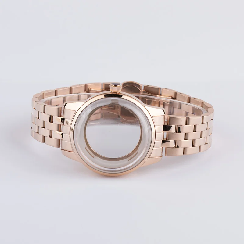 40MM PVD Rose Gold roestvrijstalen mechanische horlogekast met armbanden Reparatiekoffers voor Presage Cocktail Time NH35NH38-beweging