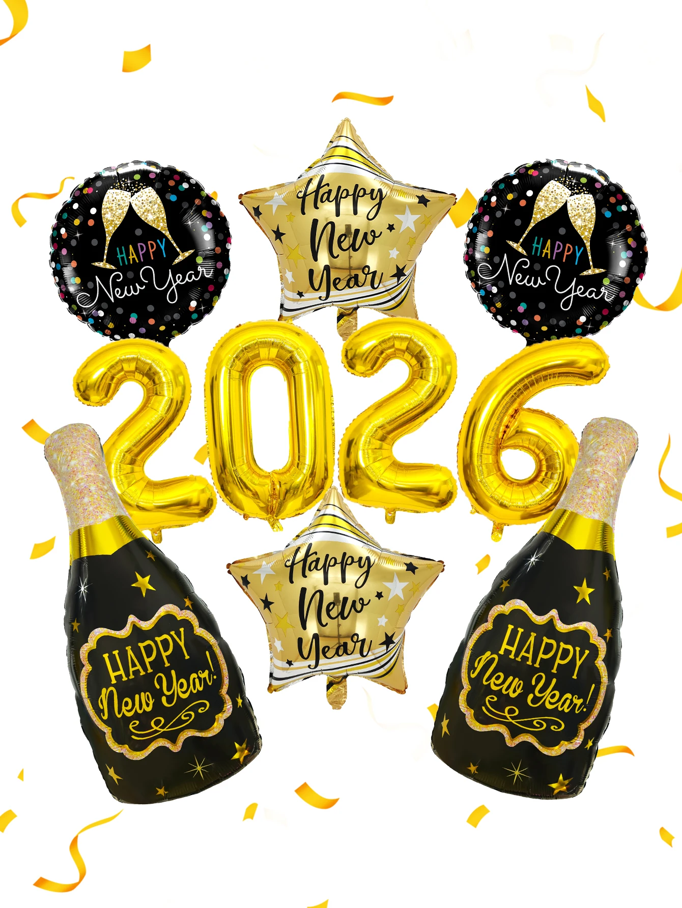 10 قطع/مجموعة بالونات رأس السنة، مناسبة لحفلة رأس السنة الجديدة، زينة السنة الجديدة 2026، مستلزمات احتفالية ليلة رأس السنة #1