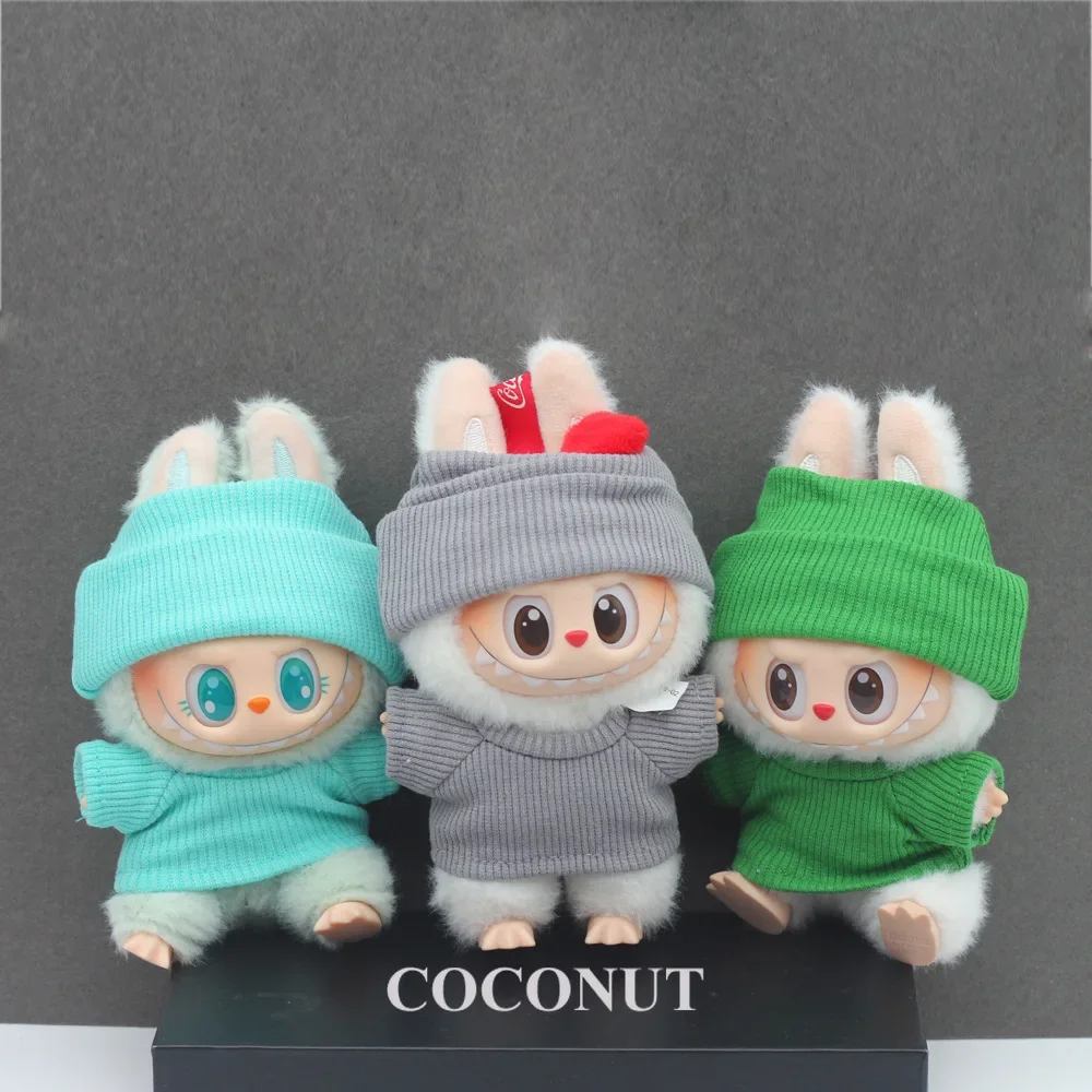 Labubu Ropa الخيوط محبوك ذات حواف قبعة البلوز محبوك تي شيرت إكسسوارات دمي Labubu الملابس العصرية #5