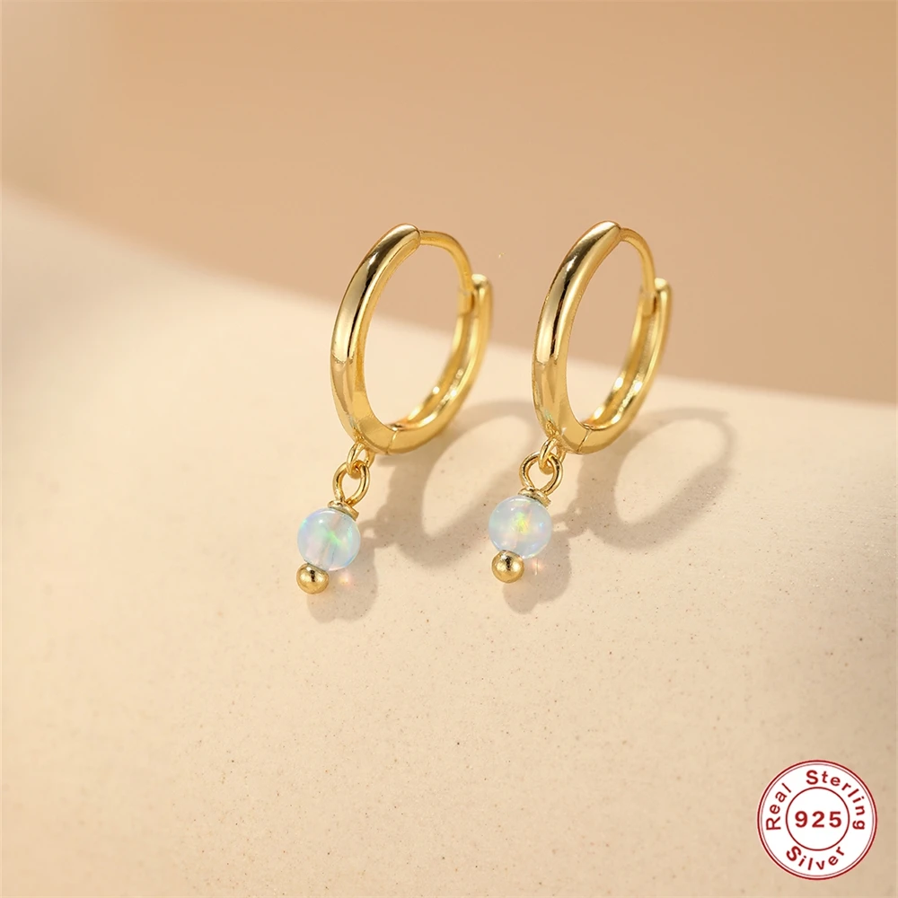 

AIDE 925 Sterling Silver Hoop Earrings For Women Zircon Pendant Round Huggies Earring Jewelry Bride Wedding Party Accessories