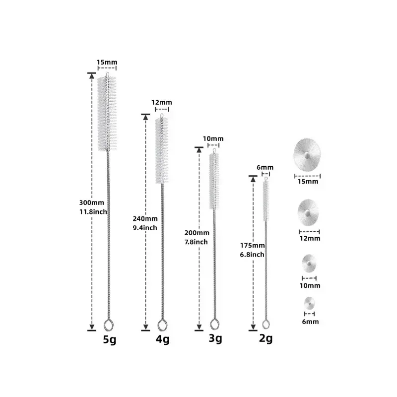5 Stück Stroh reinigungs bürste wieder verwendbare umwelt freundliche Edelstahl Trink stroh reiniger Bürstenset weiches Haar reinigungs werkzeug