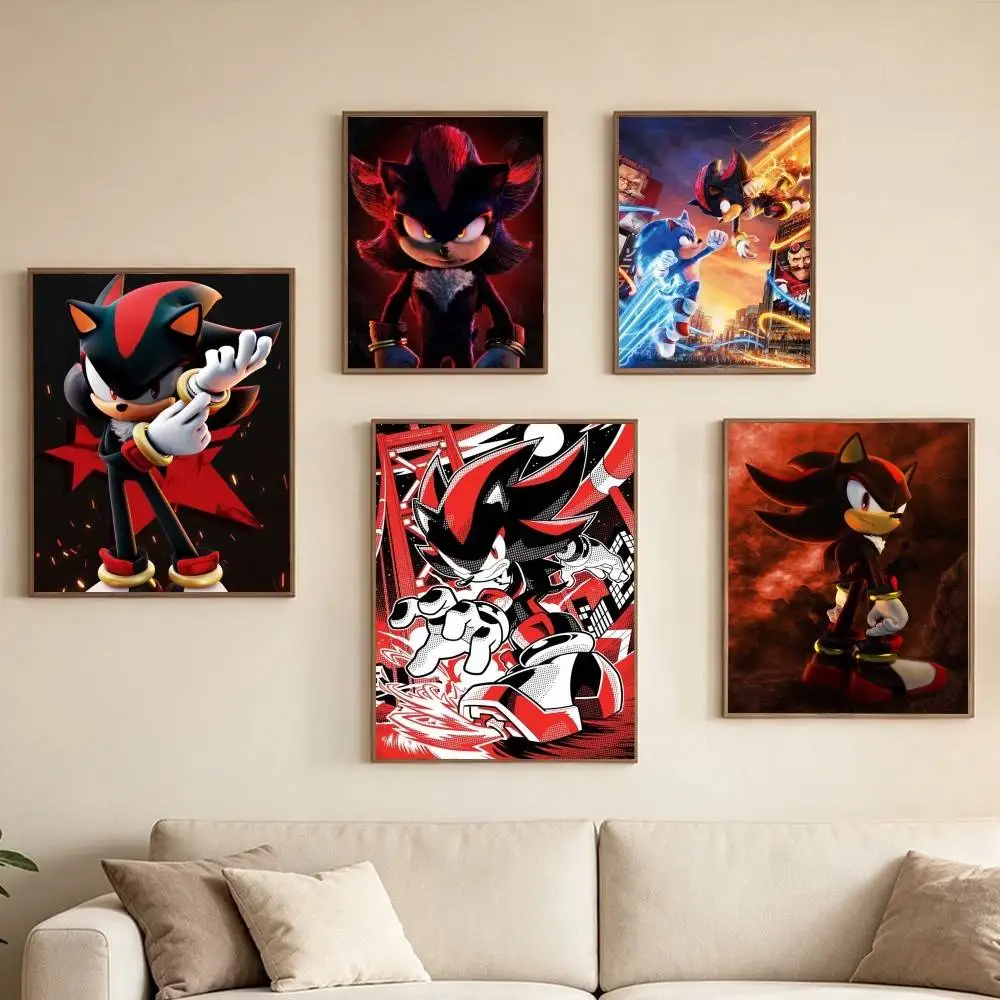 Shadows Sonics-Hedgehog-G Poster High Quality Dorm Living Room Aesthetic Wall Decoration Painting Stickers Gift
