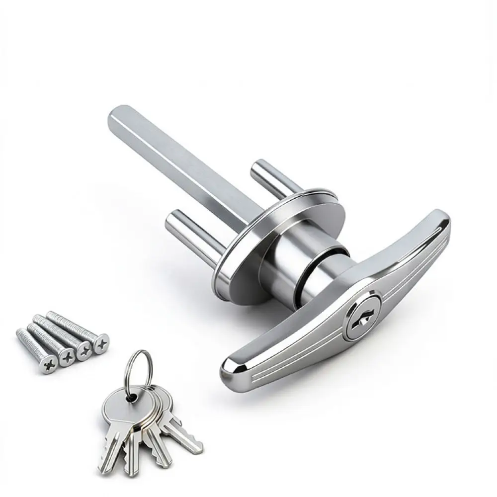 High Quality T Shape Lock For For Biaopai Cabinet Garage Door Hardware Security Zinc Alloy Handle Latch With Keys