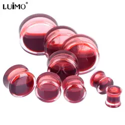 1 Pair Red Liquid Blood Ear Gauges Acrylic Ear Plug Earrings Gauges Body Piercing Jewelry Piercing Mixes 9 Size