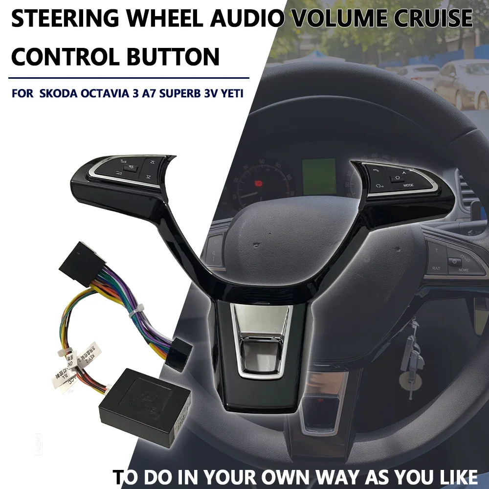 Multifunction Steering Wheel Control Button Volume Phone Audio Switch for Skoda Superb Yeti Rapid Octavia Car Accessories