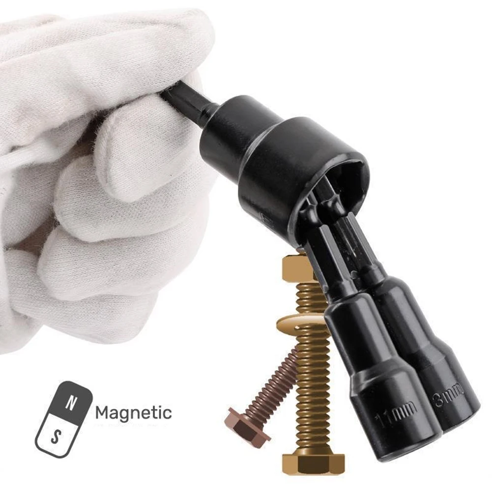 1 pz Dado Magnetico Cacciavite Presa 6-19mm 1/4 pollici Codolo Esagonale Per Trapano Elettrico Cacciavite Punta da trapano Presa Parti di Utensili A Mano