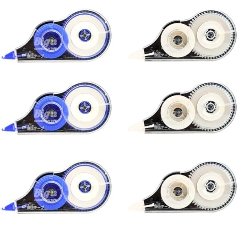 39.37 ft Correction Tape, 6PCS, Fast, Clean, Easy-to-Use Correction Tape Bulk Office School Supplies, Blue, White