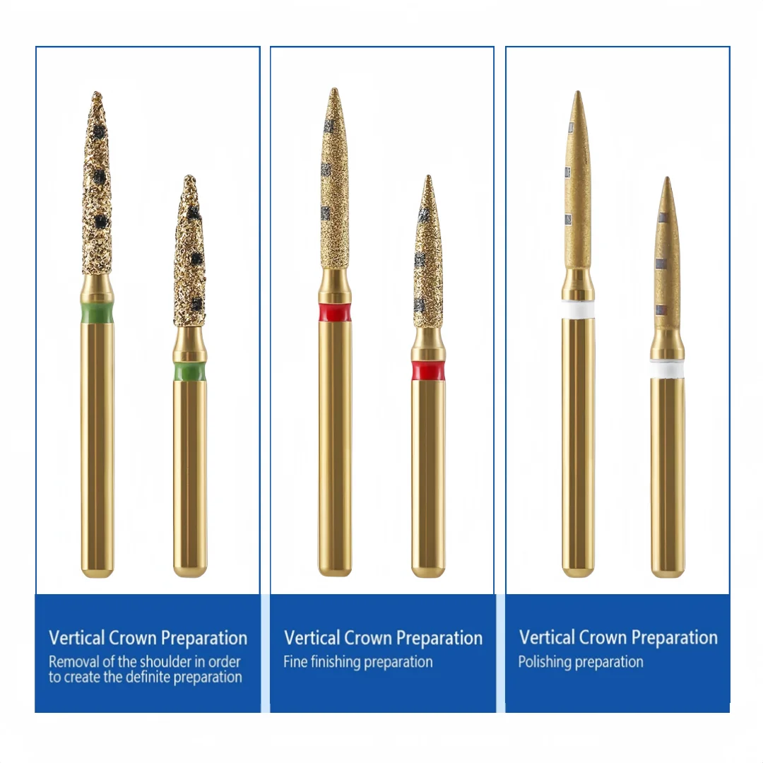 

Dental BOPT Vertical Preparation Burs Kit Preparation Restoration Tool Full Crown Restoration Dentistry Tool FG7906