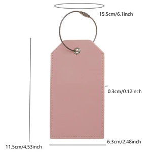Women Men Luggage Tags for Suitcases Travel Accessories Fashion Solid Color PU Leather Suitcase Bag Label Tag Name ID Address