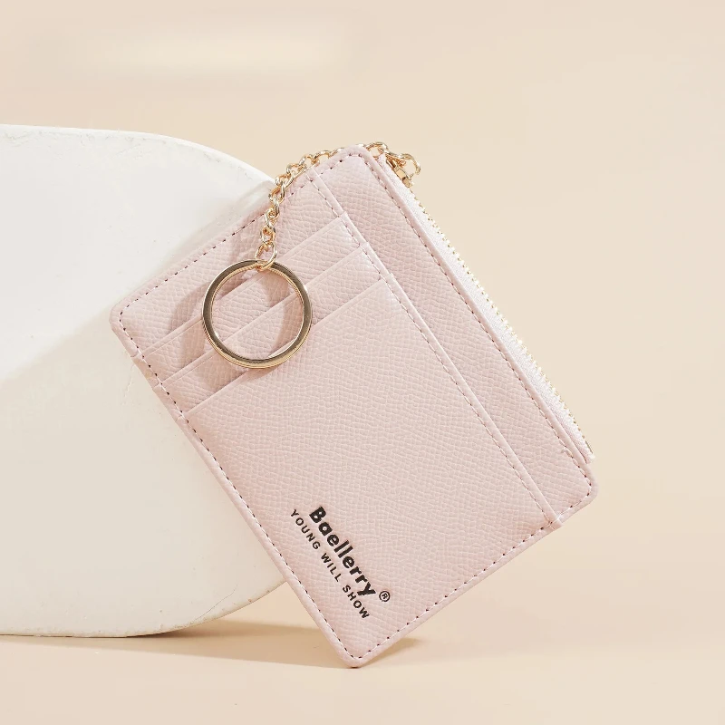 새로운 여성의 작은 카드 가방 얇은 멀티 슬롯 카드 커버 문서 가방 고품질 학생 지퍼 지갑