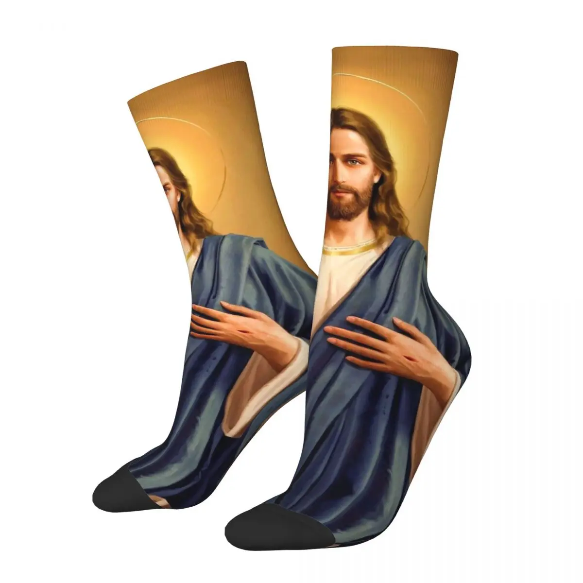 Jesus Christ Catholic Faith Socks Comfortable Casual Religious Chrisitan Socks Novelty Merch Middle Tube Socks Suprise Gift