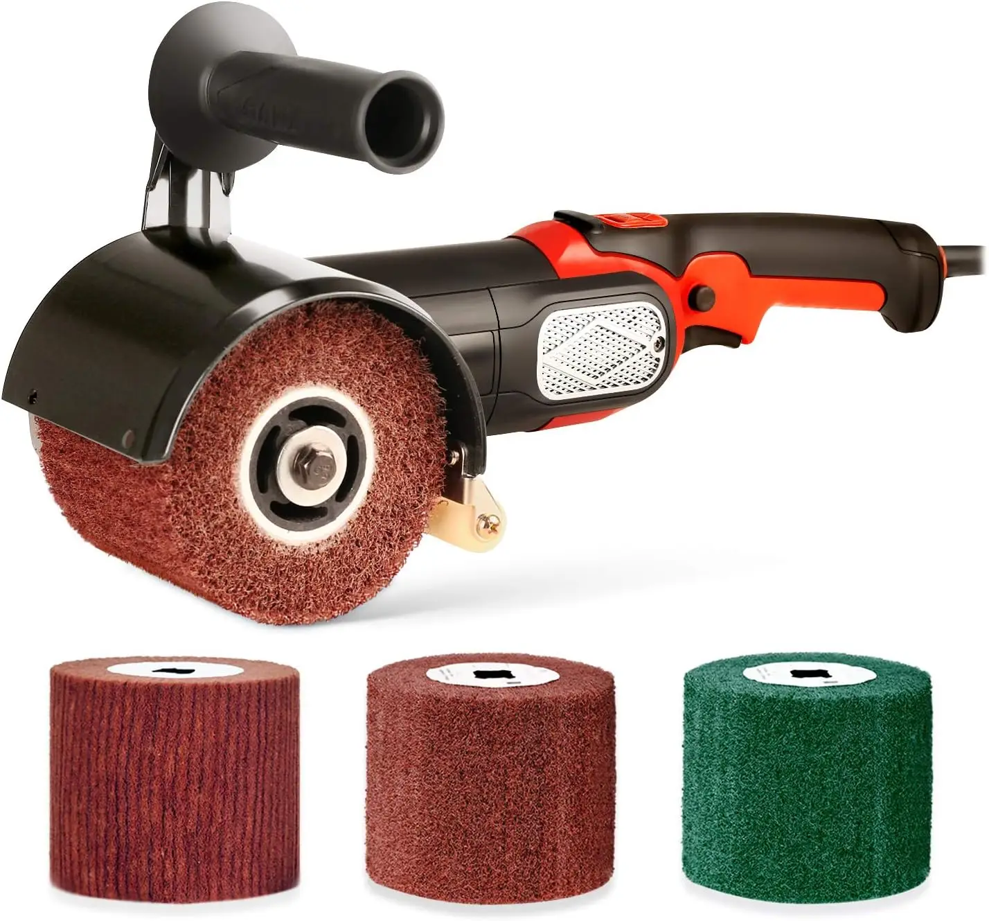 Polishing Machine, ZFE 1200W 110V Burnishing Polishing Machine Polisher/Sander Set with 4PCS Non-woven Burnishing Wheels (80# 12