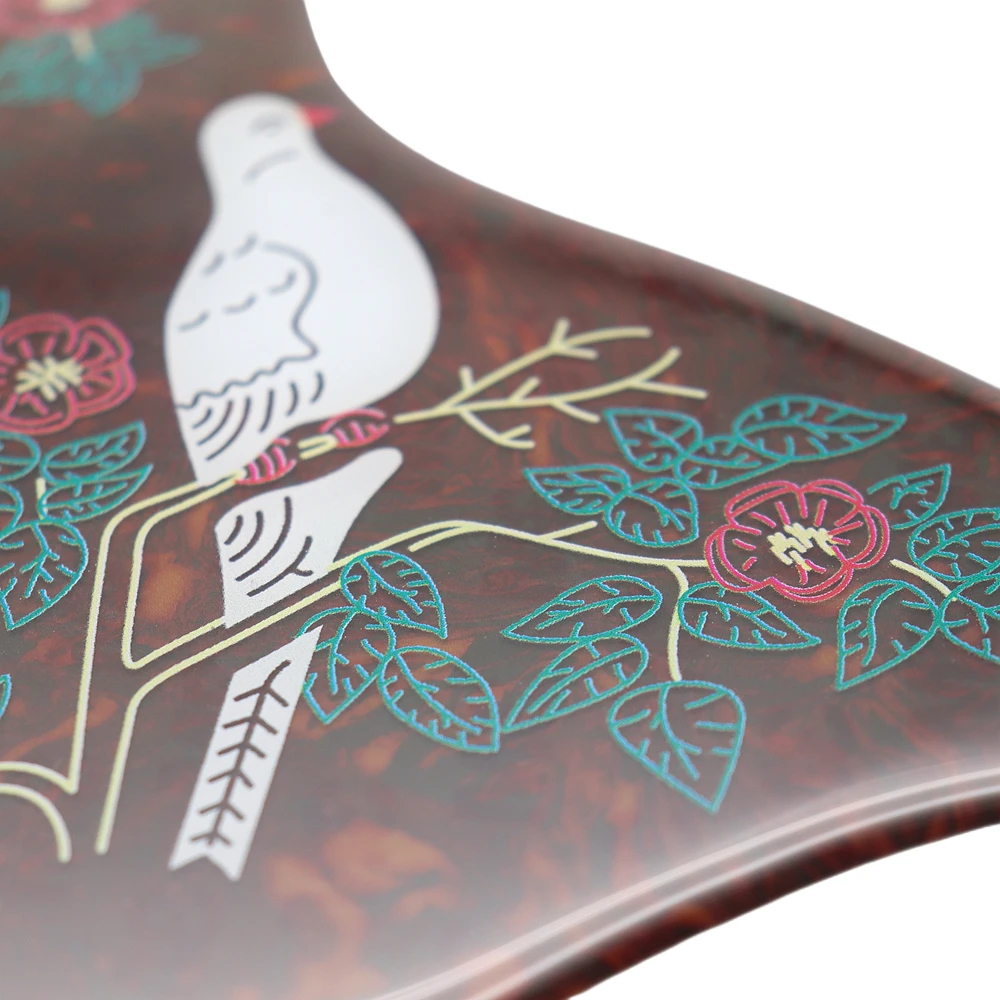 1R Hummingbird Flower Dekoratives Celluloid- und Kristall-Epoxidharz-Gitarren-Schlagbrett, kratzfeste Platte für Folk-Akustikgitarre – Detail 13