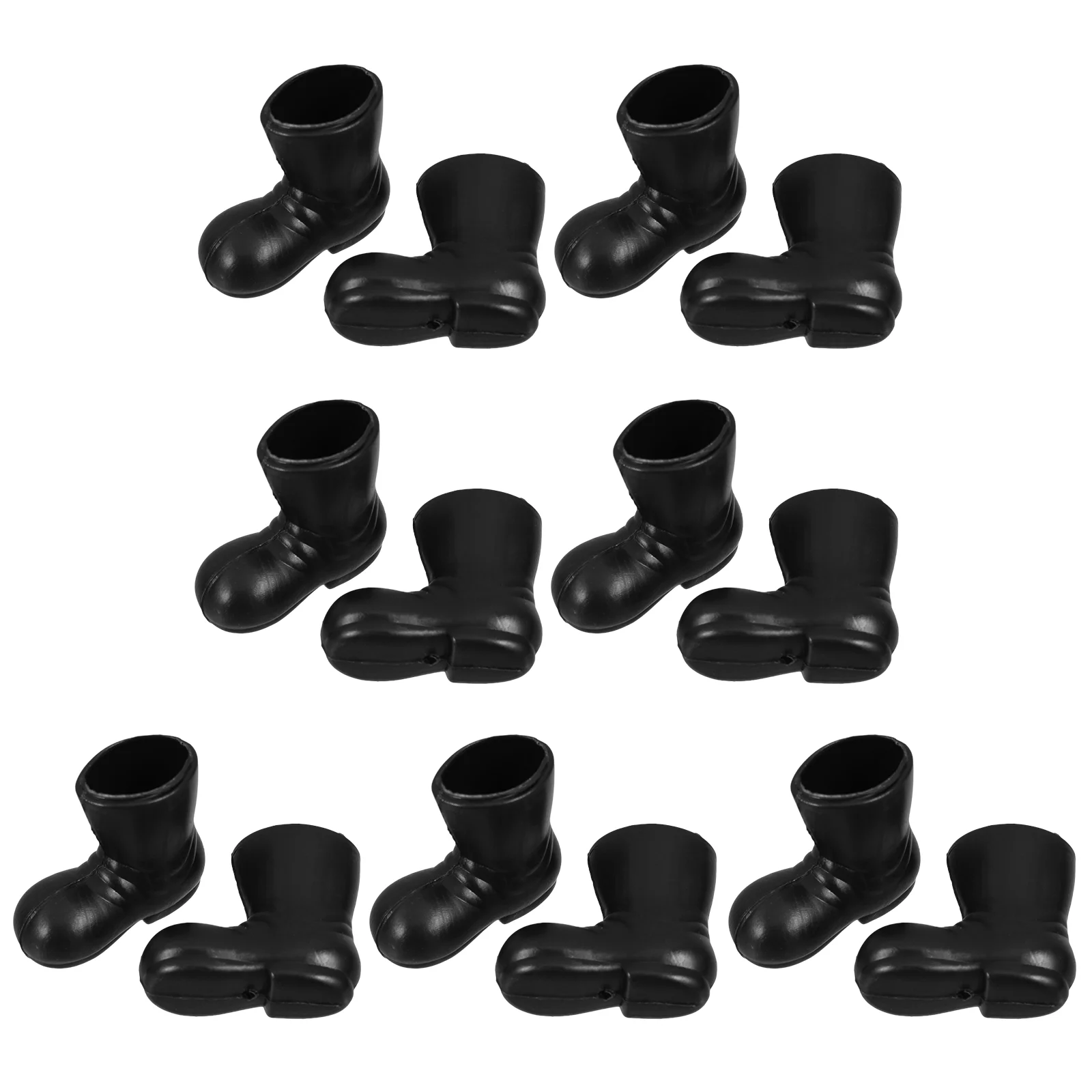 

7 Pairs Christmas Boots Mini Santa Shoes Model Dollhouse Accessories Miniatures Decorative Ankle Claus Toy Ornaments Mens Black