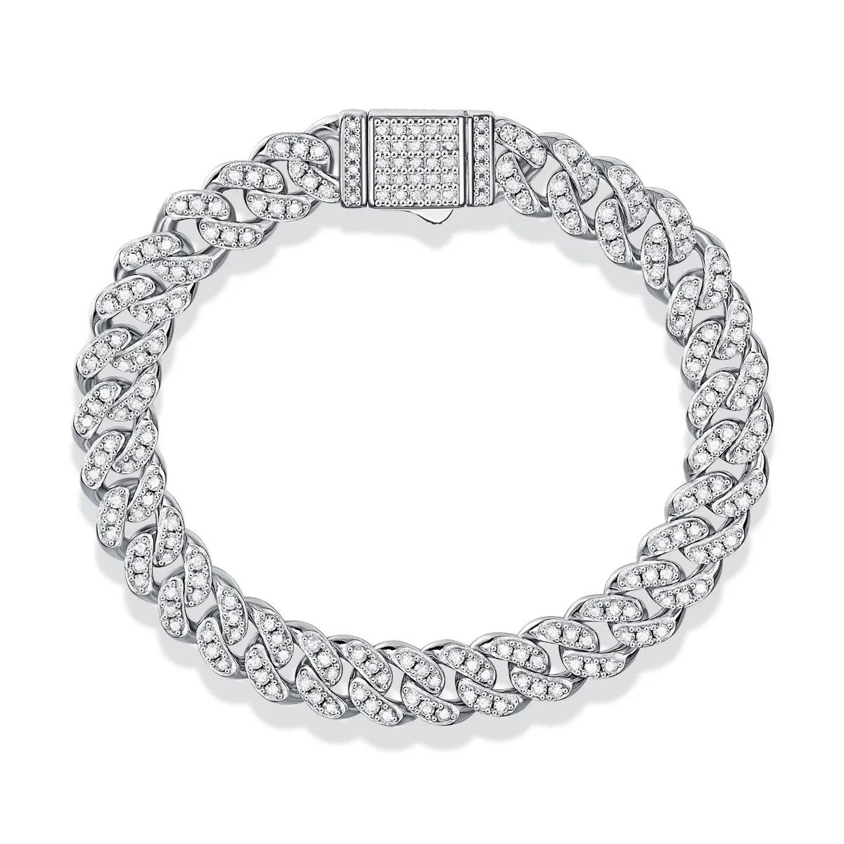 8mm Moissanite Tennis Bracelet 925 Sterling Silver Plated White Gold Bracelet for Women Man Sparkling Party Jewelry