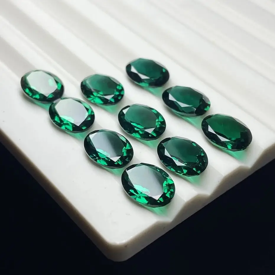 

Oval Cut Zambia Emerald 5x7mm-10x12mm Lab Grown Dark Green Emerald Jewelry Set