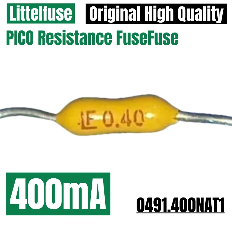 10PCS Origianl Littelfuse 0491.400NAT1 LF 0.40 0.4A 400mA Yellow PICO Resistance Fuse 125V Axial Lead PCB Mount Fuses