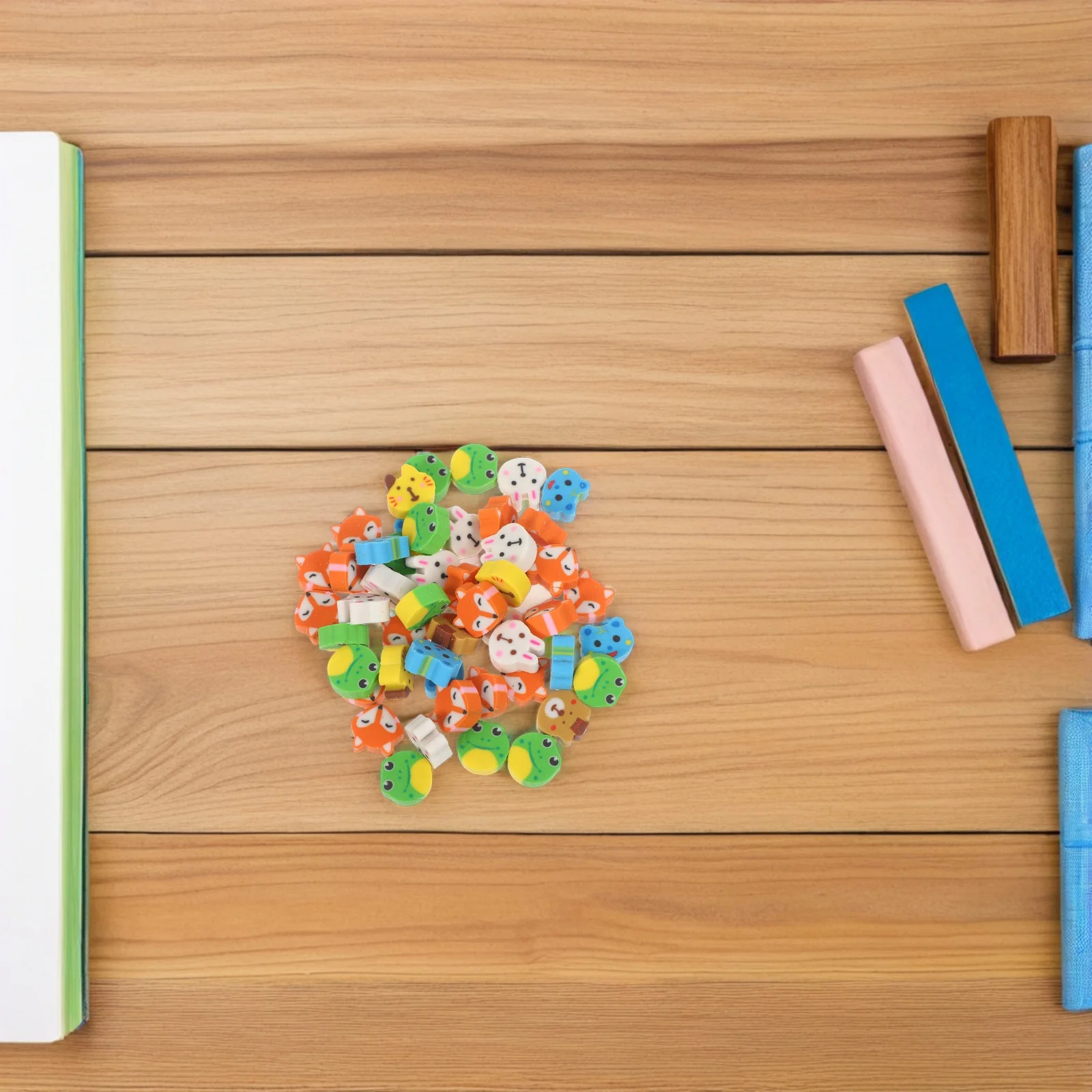 

300Pcs Creative Mini Animal Erasers Cute Food Shapes Cartoon Erasers School Supplies Holiday Stocking Stuffers Classroom Prizes