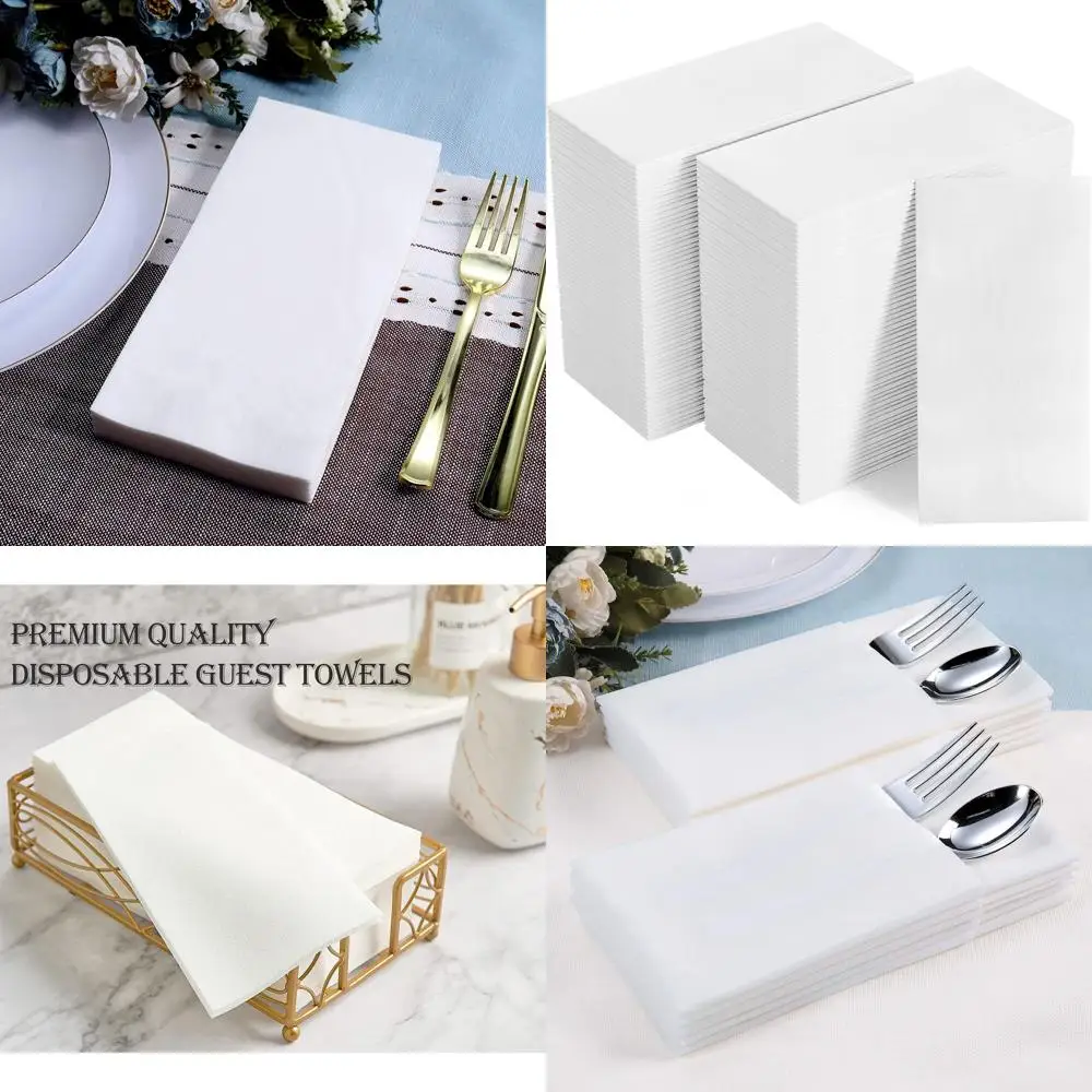 

12x17 мягких и впитывающих льняных одноразовых салфеток, идеально подходящих для вечеринок и домашнего использования.